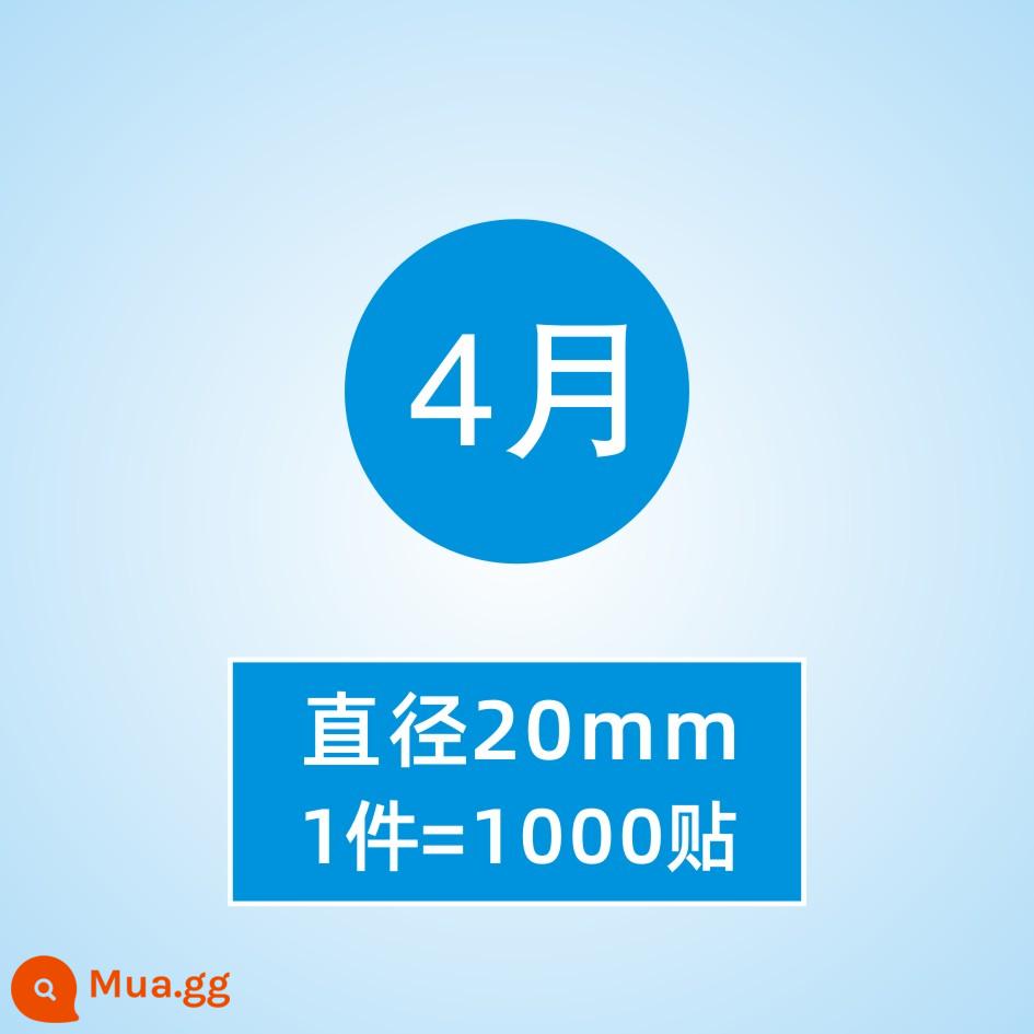 Hình dán nhãn tròn tháng 1-tháng 12 nhãn phân loại nhãn tự dính chất liệu hình tròn nhãn dán nhãn dán kỹ thuật số - Tháng 4 (1 miếng = 1000 miếng dán)