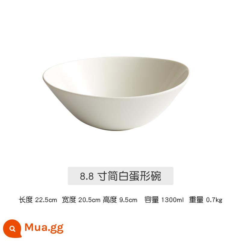 2022 Màu Trung Quốc mới -Phong cách Underglaze Super White Soup Bowl Geramic Cao -Level Tinh chế Nhà dưa cải - 8,8 -Bạn bát trứng trắng đơn giản