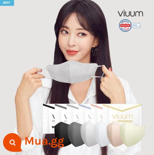 Spot Han Yiser Hàn Quốc VIUUM Màu nhập nhập KF94 Mặt nạ âm thanh nổi 3D Stereo cao - 10 miếng KF94 xám nhạt M tặng kèm 2 miếng KF94 bảo vệ cao