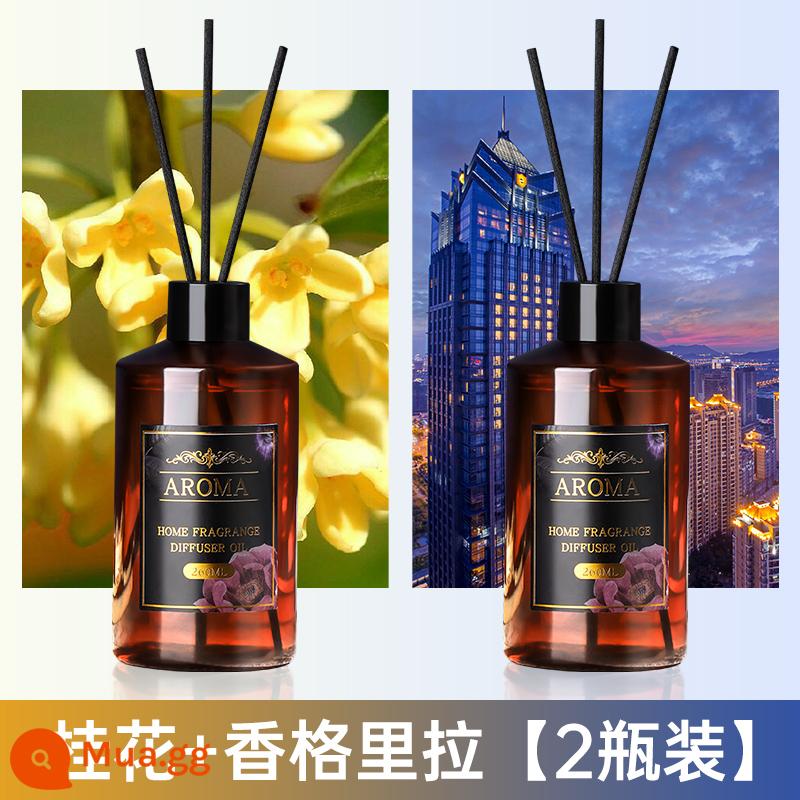 Osmanthus thơm tinh dầu bổ sung chất lỏng chai lớn nhà phòng ngủ nước hoa lâu dài phòng ký túc xá nam khách sạn nước hoa - Osmanthus + Shangri-La [2 chai 520ml]