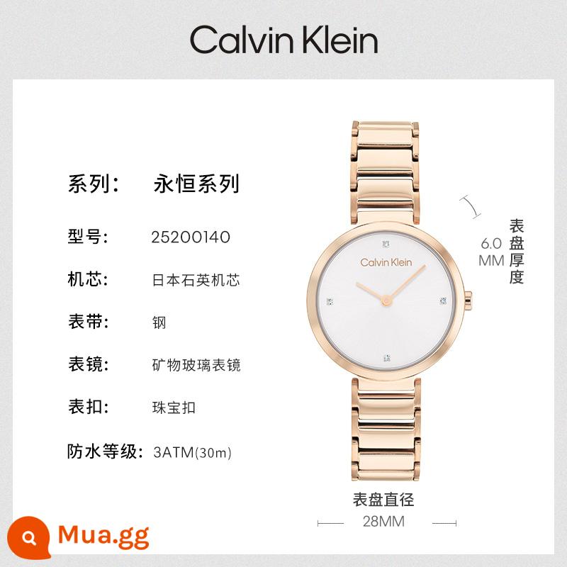 [Quà tặng 520] Đồng hồ đeo tay nữ kiểu Anh CK Eternal Series chính hãng của CalvinKlein - Hoa cẩm chướng vàng 25200140