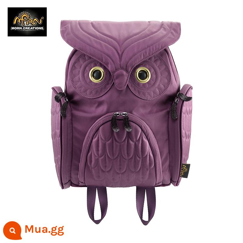 Phòng trưng bày thiết kế Hồng Kông Morn Creations Ba lô Owl Phong cách Âu Mỹ Túi thông thường Dung tích lớn Thời trang - Màu tím cỡ M (OW-302)