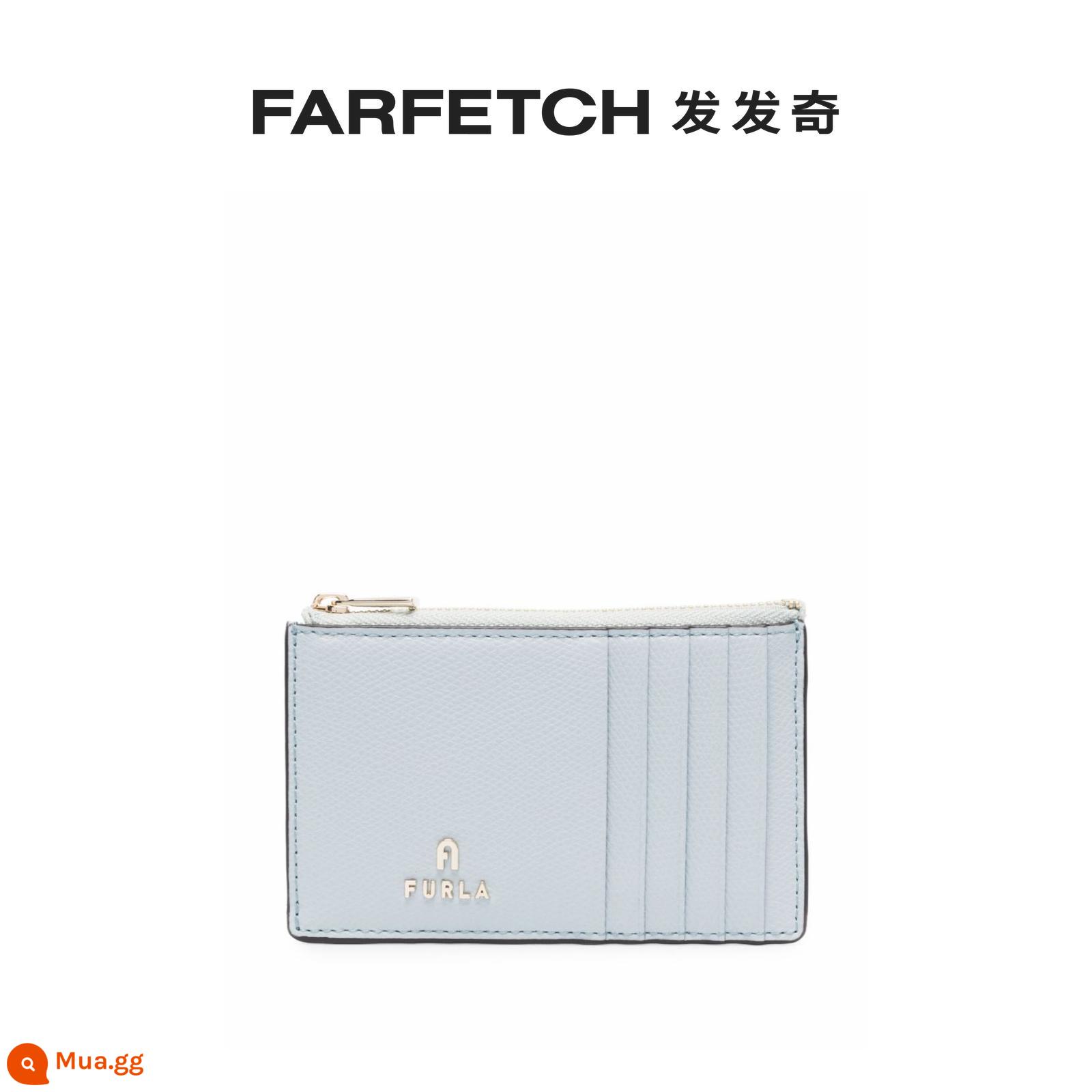 Ví nữ in logo Furla FARFETCH - màu xanh da trời