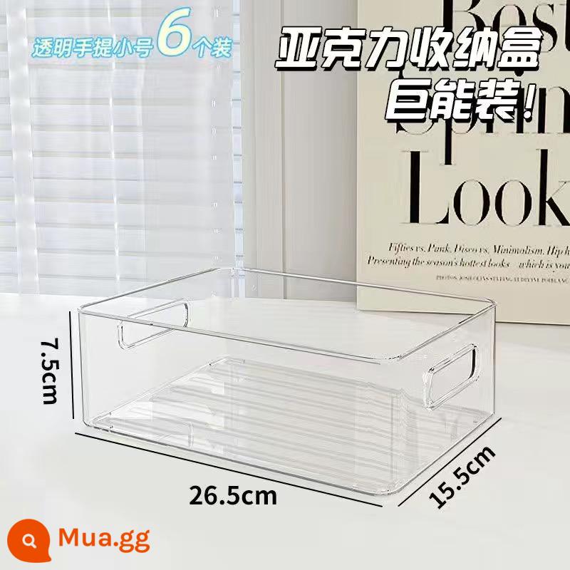 Máy Tính Để Bàn Hộp Bảo Quản Acrylic Mỹ Phẩm Đồ Ăn Nhẹ Giỏ Trong Suốt Sản Phẩm Chăm Sóc Da Mặt nạ Tổ Chức Ký Túc Xá Đồ Lặt Vặt Giá Để Đồ - Túi xách trong suốt có thể xếp chồng lên nhau [gói 6]