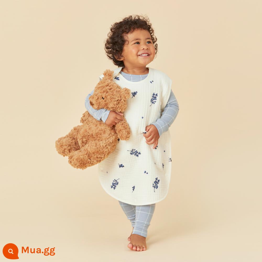 Hàn Quốc Konny Baby Four Seasons Túi ngủ Anti -kick Anti -shock Jumping Bé và bụng để bảo vệ Túi ngủ Bông Cotton Vest - Việt Quất 1-3Y