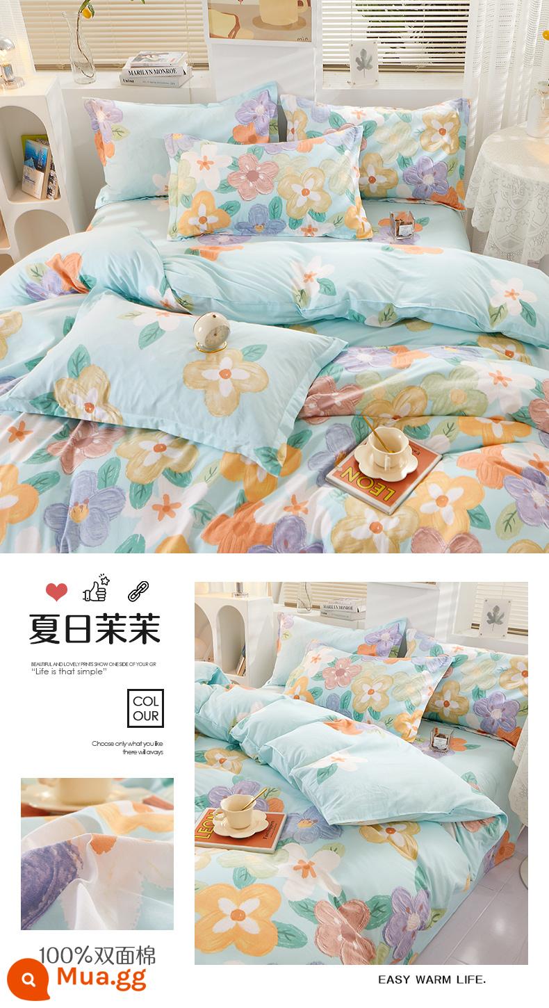 Cotton Dày Dặn Vỏ Chăn Đơn Vỏ Chăn 100 Cotton 150X200X230 Bộ Chăn Ga Chăn Đơn Ký Túc Xá Sinh Viên mùa Đông - Momo mùa hè