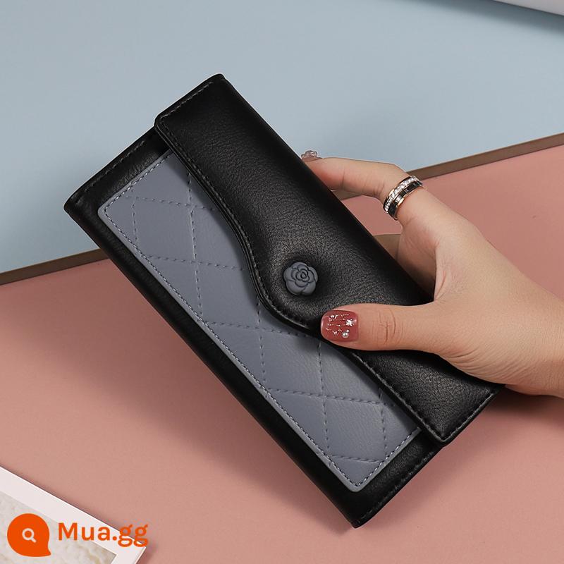 Buyuelun Ví Nữ 2022 New Rose Clutch Nữ Tính Nữ Ví Dài Ví Nữ - đen