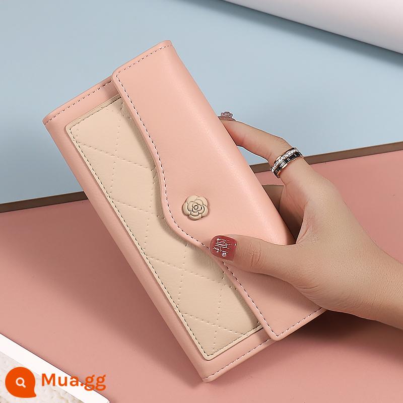 Buyuelun Ví Nữ 2022 New Rose Clutch Nữ Tính Nữ Ví Dài Ví Nữ - Hồng