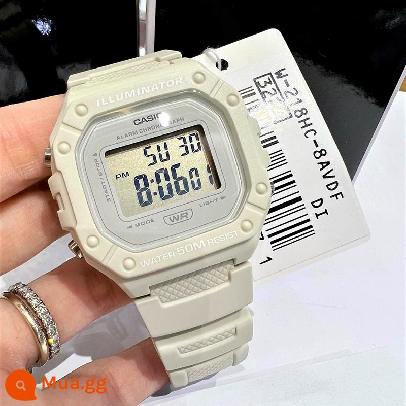 [Wang Hedi Same Style] Đồng Hồ Casio Nam Nữ Thể Thao Chống Nước Nhỏ Màu Bạc Nugget AE-1200WHD-1A - W-218HC-8A đi kèm với lớp màng bề mặt [màu trắng bột yến mạch]