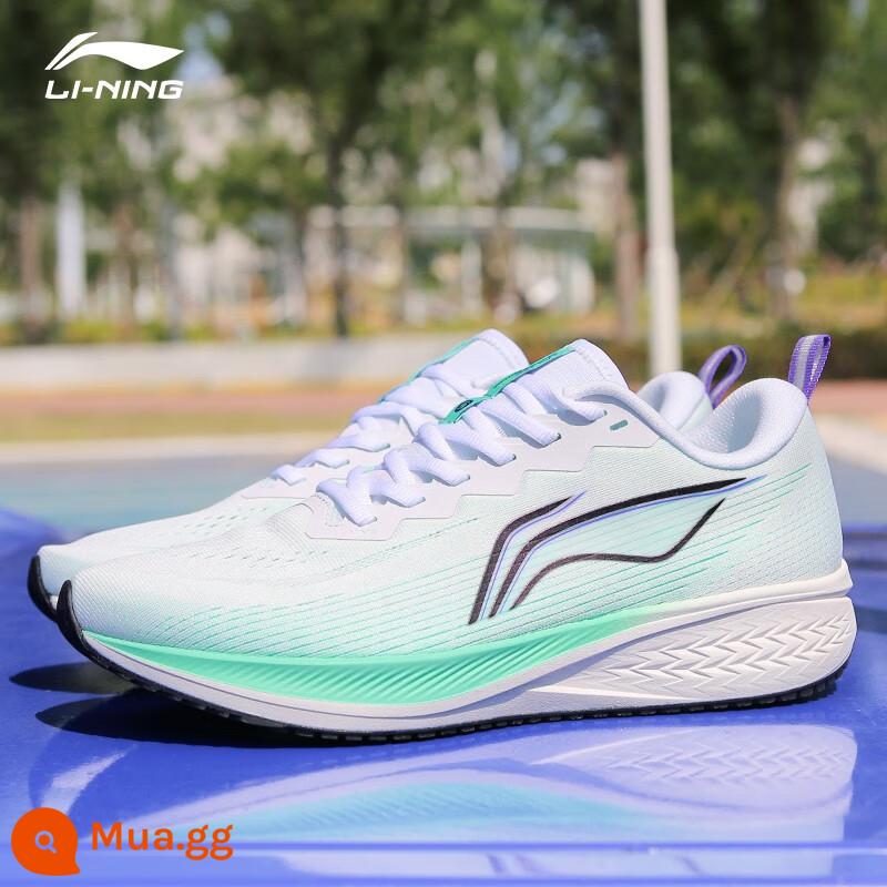 LI NINGYUN's Five Dynasties Running Shoes Giày nam Mùa thu và mùa đông Red Red 5Pro High School School Giày học Giày Thể thao Thế hệ thứ 6 - Màu trắng/xanh huỳnh quang tiêu chuẩn-Thỏ đỏ 6