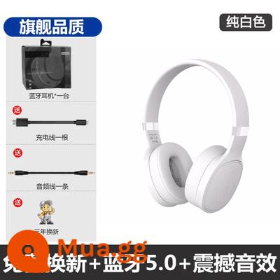 Tai nghe Bluetooth Yibai gắn trên đầu không dây, âm thanh ma thuật, thời lượng pin siêu dài mới, loa siêu trầm chống ồn trò chơi thể thao dành cho nam và nữ - Phiên bản hàng đầu màu trắng