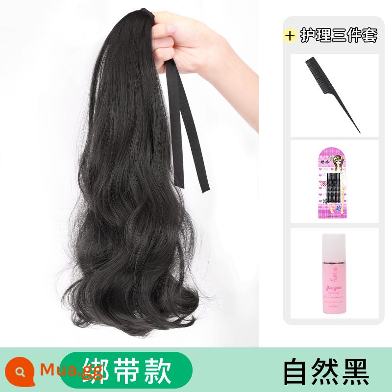 Ponyta tóc giả mô phỏng nữ tóc lấy tóc dài tóc tóc đuôi ngựa cao giả braid braid net dây đeo rám đỏ giả tóc đuôi ngựa giả - Nâng cấp kiểu buộc tóc [đen tự nhiên]