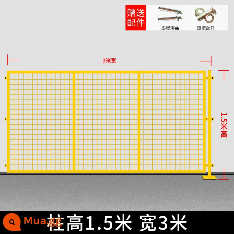 Xưởng nhà kho lưới cách ly hàng rào dây thép vách ngăn lan can hàng rào hàng rào lưới hàng rào công nghiệp ngoài trời lưới bảo vệ - Bộ cao 1,5m*rộng 3m (1 lưới và 1 cột)