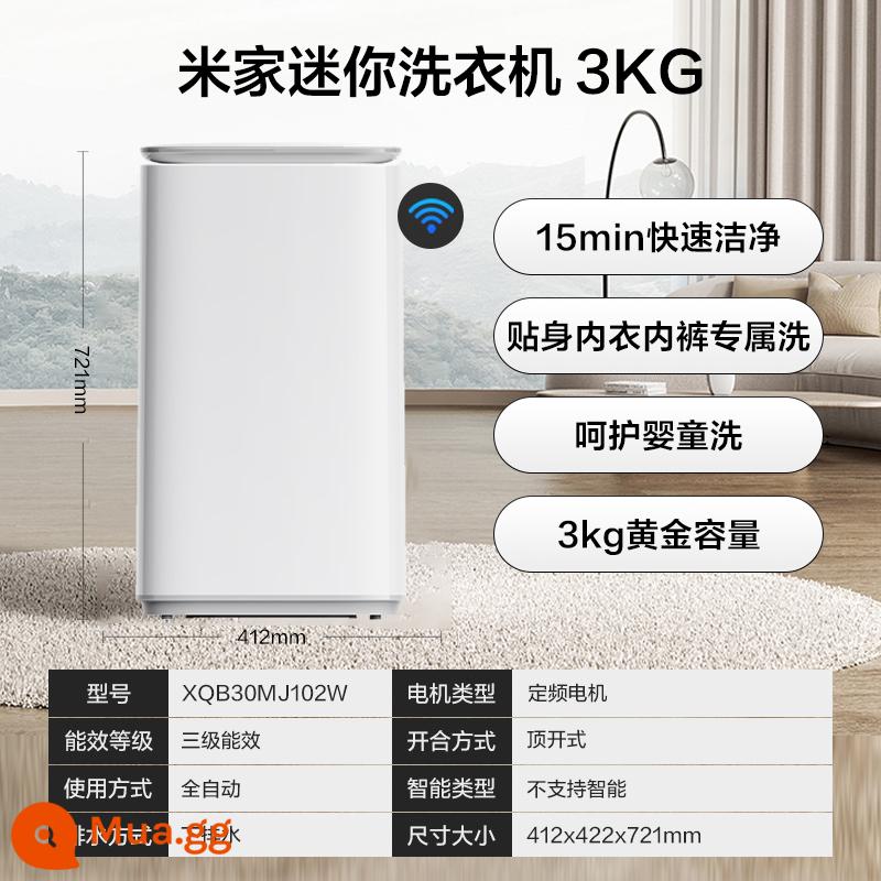 Máy giặt bánh xe sóng Xiaomi Mijia 10kg kg hoàn toàn tự động cho ngôi nhà thông minh công suất lớn loại bỏ và rửa sạch mạt bụi Tất cả - Máy Giặt Mini Mijia 3Kg Trắng Mi Cang Tóc Thẳng