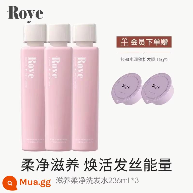 [38 Mua sớm] Dầu gội dưỡng ẩm và làm mịn Roye Keratin cải thiện kem gội khô và xoăn - [Ưu đãi lớn khi có hàng] Dầu gội dưỡng, làm mềm 236ml*3