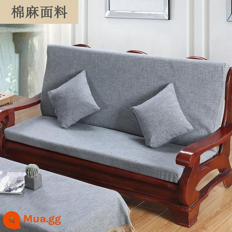 Đệm sofa gỗ đặc màu đỏ có tựa lưng một mảnh phù hợp với ghế mùa xuân và mùa thu kiểu cũ Thảm chống trượt của Trung Quốc cho tất cả các mùa - màu xám thanh lịch