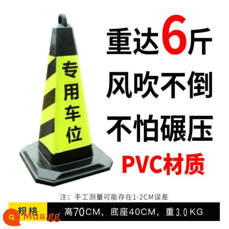 Nón nhựa đường 70cm nón phản quang đường nón tam giác cảnh báo cấm đỗ xe chắn đường biển báo thùng kem đổ đầy cát - Chỗ đậu xe chuyên dụng 6kg PVC màu vàng và đen