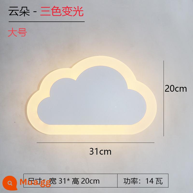 Phòng Trẻ Em Đèn Tường Phòng Ngủ Đầu Giường Đèn Tối Giản Hiện Đại Lối Đi Hành Lang Cầu Thang Mây Mèo Hoạt Hình Đèn LED Dán Tường - Đám mây lớn ánh sáng ba màu thay đổi