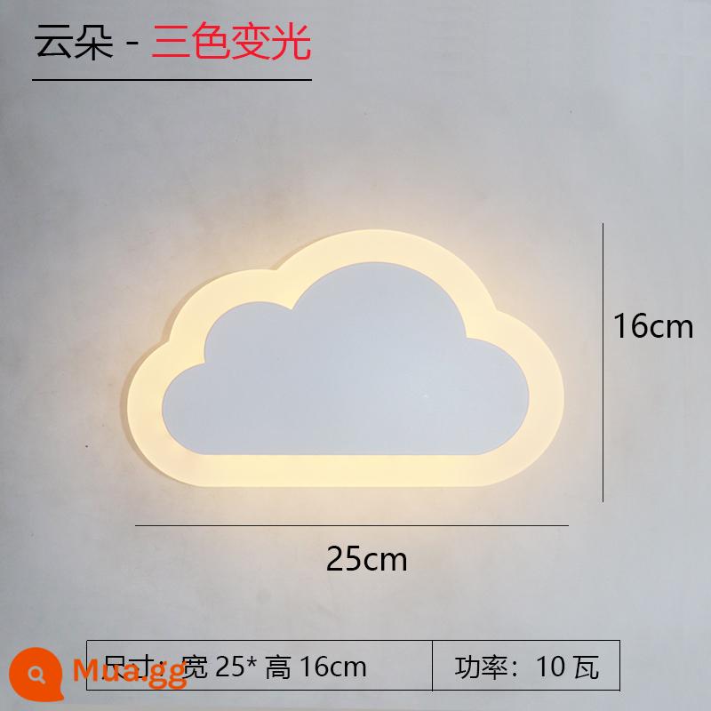 Phòng Trẻ Em Đèn Tường Phòng Ngủ Đầu Giường Đèn Tối Giản Hiện Đại Lối Đi Hành Lang Cầu Thang Mây Mèo Hoạt Hình Đèn LED Dán Tường - Mây ba màu đổi màu