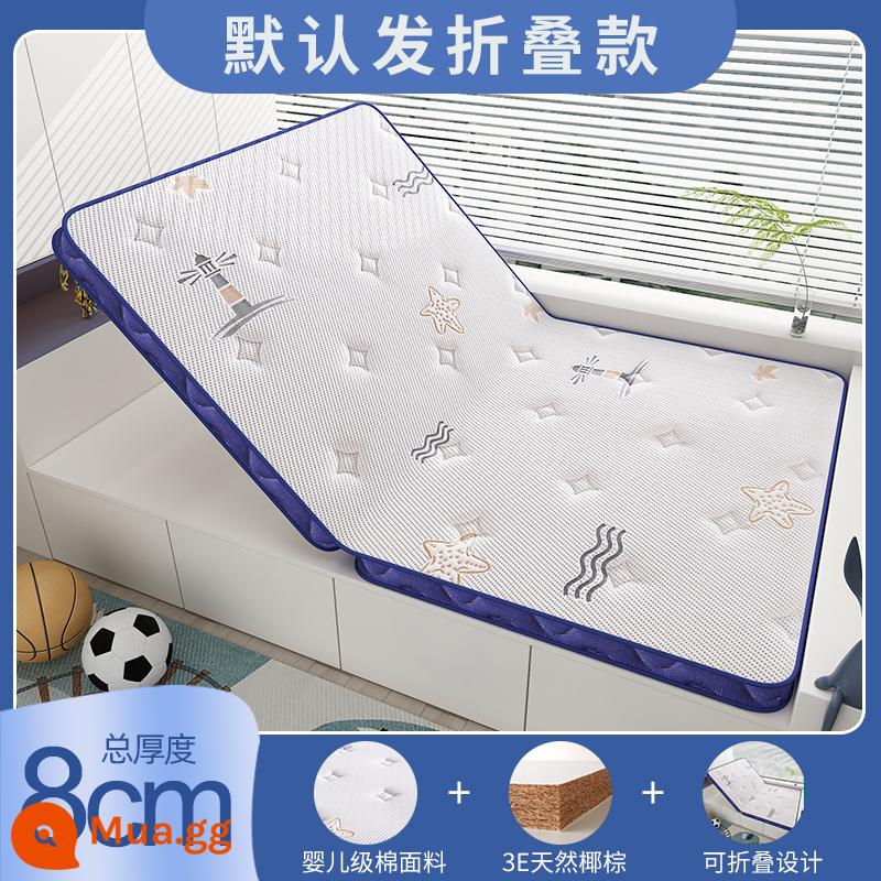 Nệm chiếu tatami tùy chỉnh có thể gập lại tùy chỉnh chiếu tatami cọ dừa chiếu tatami nệm trẻ em kích thước tùy chỉnh - Bông Baby Grade [3E Dừa Tự Nhiên + Gấp Gọn] 8cm