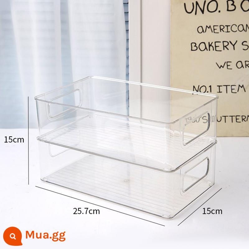 Máy tính để bàn mỹ phẩm hộp lưu trữ mặt nạ acrylic hộp nhựa trong suốt lớp phủ lưu trữ ký túc xá hoàn thiện kệ - Xách tay trong suốt có thể chồng 2 gói