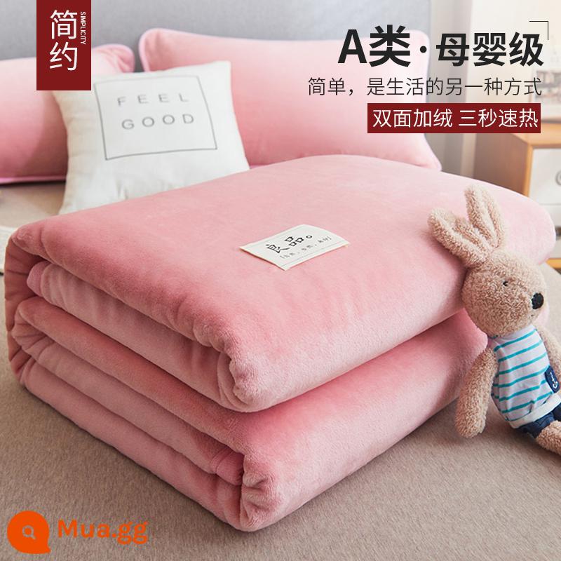 Muji San Hô Chăn Sofa Chăn Dép Nỉ Ngủ Trưa Văn Phòng Chăn Dày Sang Trọng Mùa Đông Tờ - màu hồng ấm áp