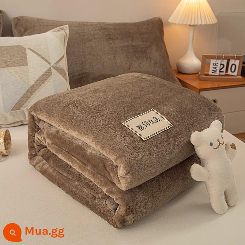 Muji San Hô Chăn Sofa Chăn Dép Nỉ Ngủ Trưa Văn Phòng Chăn Dày Sang Trọng Mùa Đông Tờ - cà phê nâu