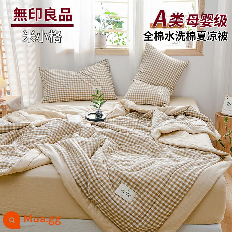 MUJI cotton cotton có thể giặt được chăn mỏng mùa hè chăn bông nguyên chất thoáng mát chăn bốn món điều hòa không khí chăn mùa hè có thể giặt bằng máy - Mi Xiaoge [100% cotton loại A dành cho bà mẹ và trẻ sơ sinh]