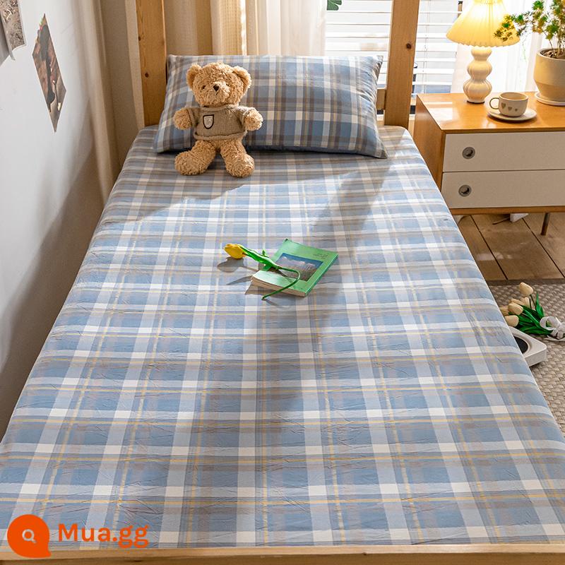 MUJI Cotton Trang Bị Tấm Ký Túc Xá Sinh Viên Cotton Đặc Biệt Drap Giường Nệm Giường Túi Đơn Tấm Bọc Bộ Giường - Jian Xilan [100% cotton đã giặt cotton, một hàng giả sẽ bị phạt mười]