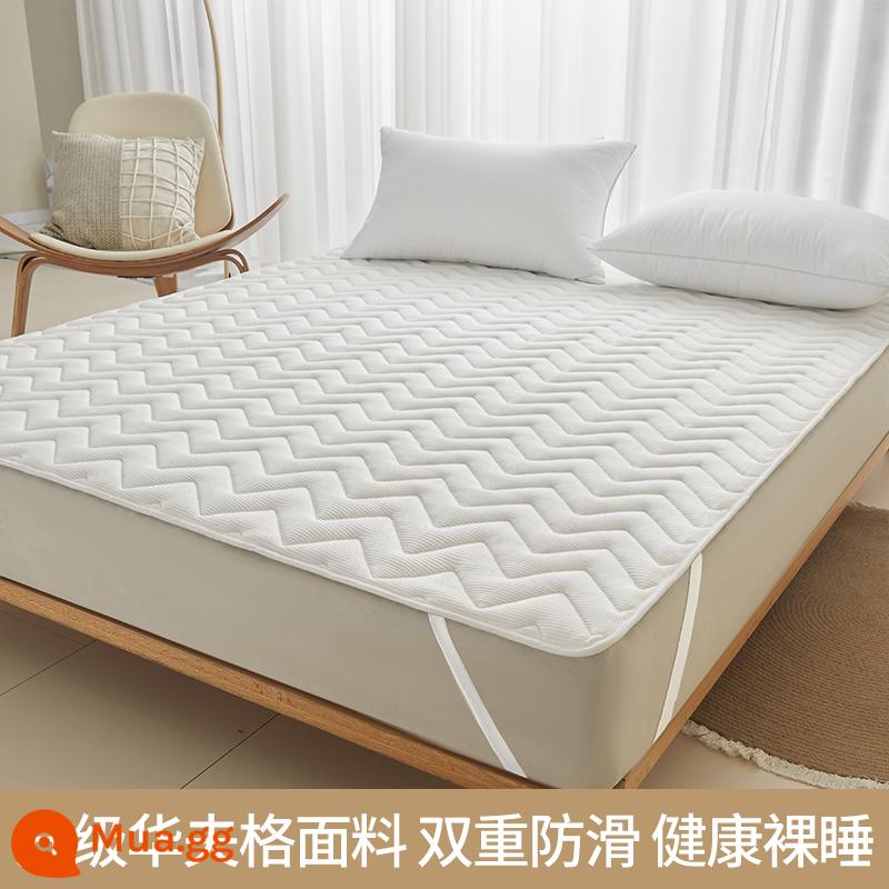 MUJI Cotton Mỏng Bọc Nệm Bọc Hộ Gia Đình Giường Ký Túc Xá Sinh Viên Nệm Chống Trơn Trượt - Waffle-White [Vải waffle có thể ngủ trần và có thể giặt và giặt bằng máy]