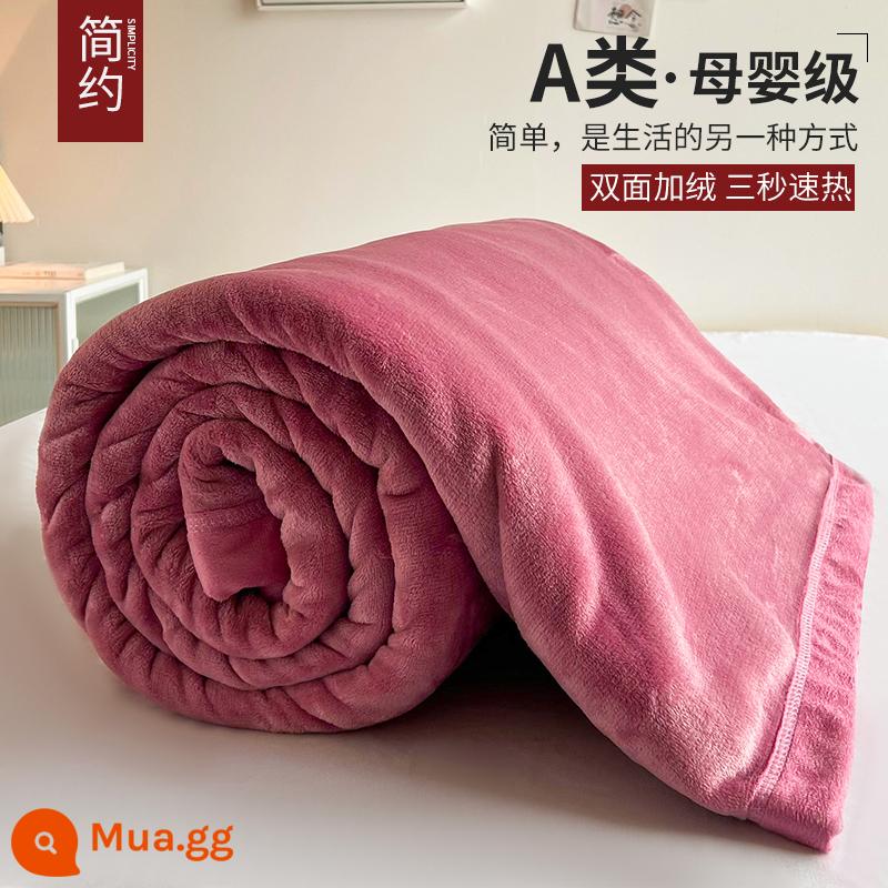 MUJI San Hô Chăn Tờ Chăn Mùa Đông Dày Dép Nỉ Sofa Chăn Ngủ Trưa Văn Phòng Chăn - Bột đậu [Loại A dành cho bà mẹ và trẻ sơ sinh, không rụng lông và không vón cục]