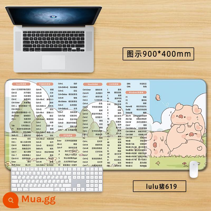 miếng lót chuột lulu pig quá khổ bé trai và bé gái sáng tạo hoạt hình dễ thương trò chơi thể thao điện tử lưới bàn phím máy tính màu đỏ - Lợn lulu lục lam 619