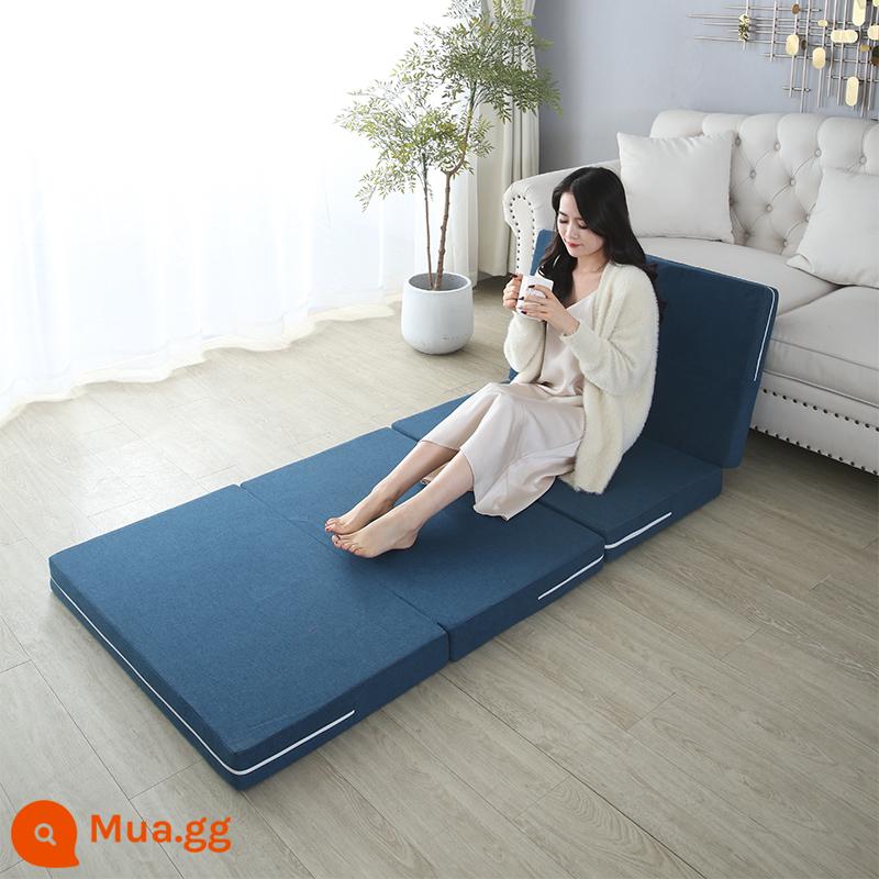 Gấp chiếu tatami để chơi đệm sàn ký túc xá sinh viên đệm mùa đông nghỉ trưa thảm ngủ hộ gia đình xốp trải sàn - Hồ xanh (có thể tháo rời và giặt bằng túi đựng)