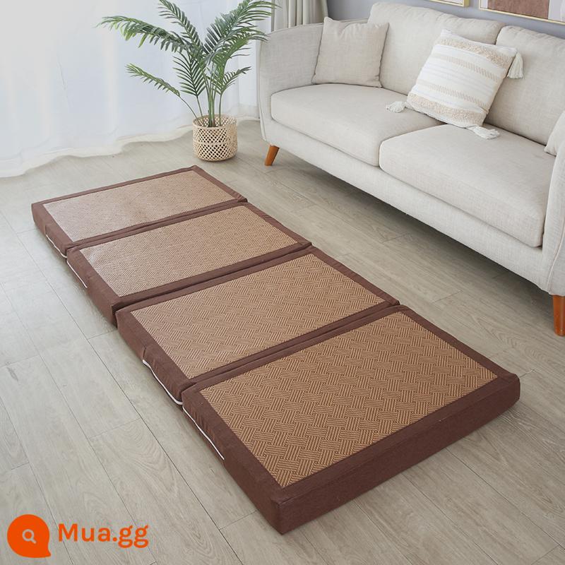 Gấp chiếu tatami để chơi đệm sàn ký túc xá sinh viên đệm mùa đông nghỉ trưa thảm ngủ hộ gia đình xốp trải sàn - Màu cà phê đậm và màu nho đậm (có thể tháo rời và giặt bằng túi bảo quản)