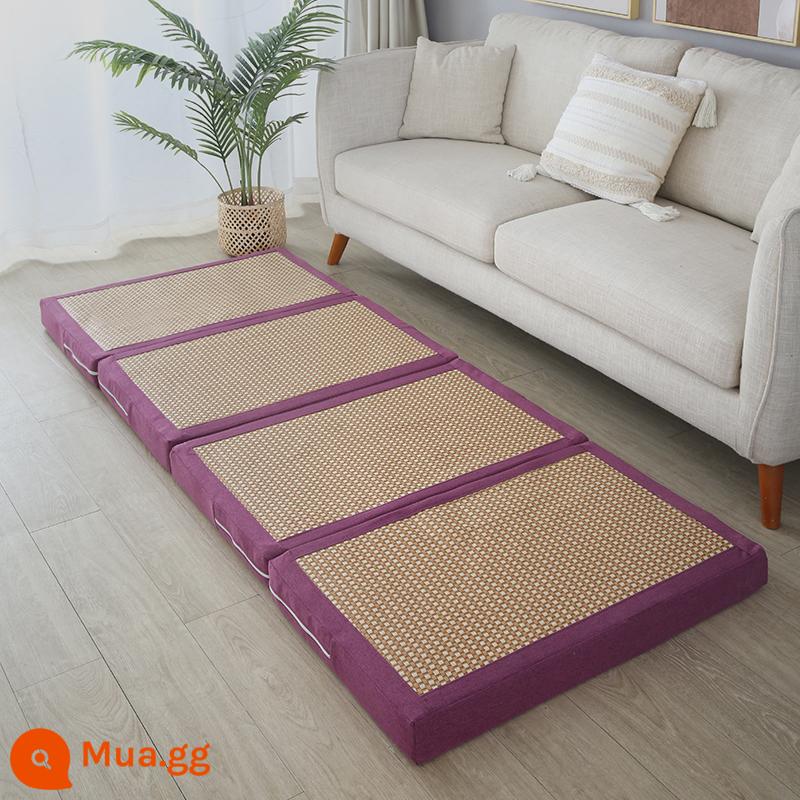 Gấp chiếu tatami để chơi đệm sàn ký túc xá sinh viên đệm mùa đông nghỉ trưa thảm ngủ hộ gia đình xốp trải sàn - Màu nho nhạt màu tím hồng (có thể tháo rời và giặt bằng túi đựng)