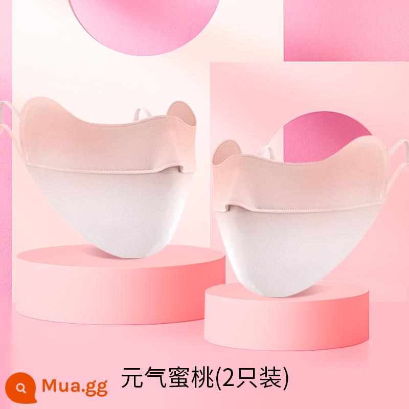 Mặt nạ chống nắng Blush Gradient Mặt nạ chống tia cực tím cho nữ Mặt nạ toàn mặt Ice Silk Mùa hè Mặt nạ mỏng góc mắt - Kem chống nắng cao cấp [ice Silk - 2 trái đào sức sống] mát mẻ và thoáng khí, dễ thay và giặt