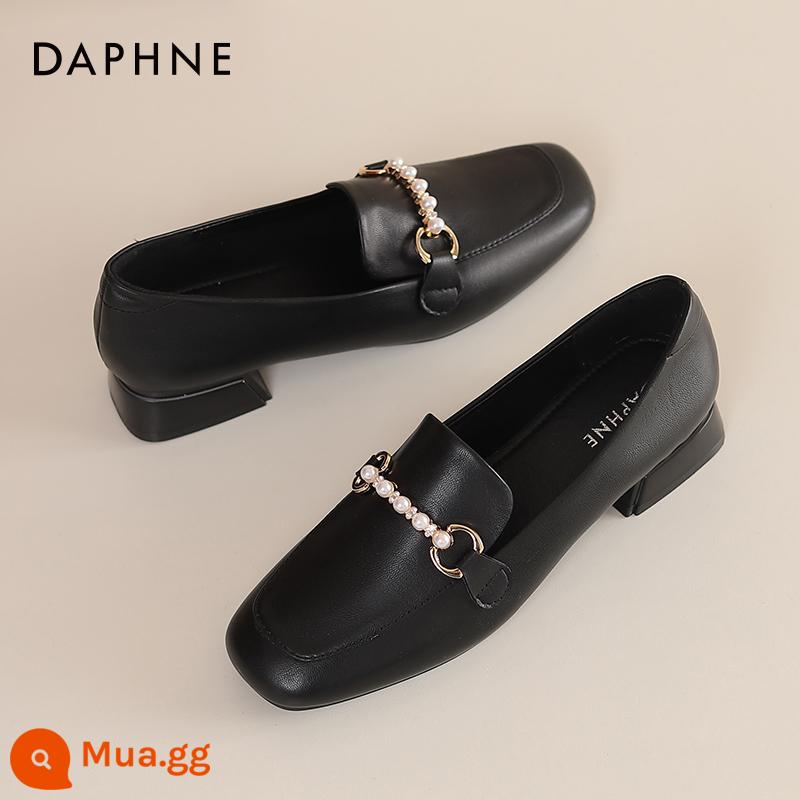 Giày Daphne Đế Bằng Đơn Nữ Mùa Xuân 2023 Mới Giày Slip On Đậu Hà Lan Giày Nữ Giày Bà - Đen [kiểu đính cườm]