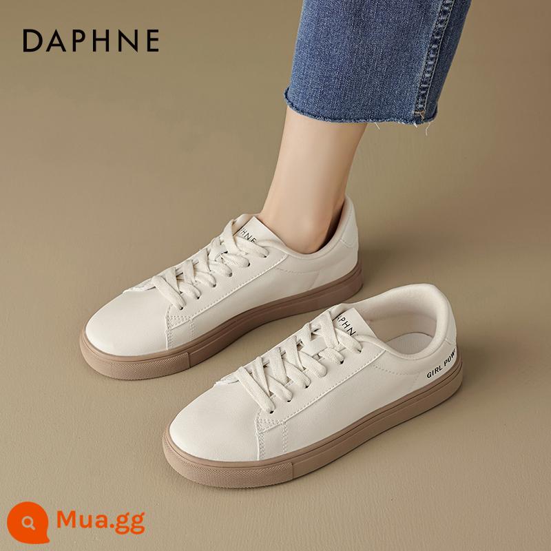 Daphne Giày Slip-On Vải Nữ 2023 Mùa Xuân Mới Half-Drag Giày Đế Dày Phụ Nữ Mang Thai Giày Trắng All-match - Mi Xing [da mềm ở đáy]