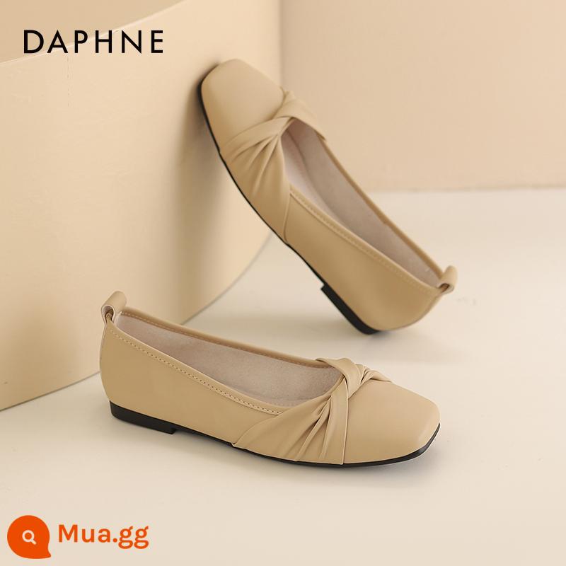 Giày Daphne Đế Bằng Đơn Nữ Mùa Xuân 2023 Mới Giày Slip On Đậu Hà Lan Giày Nữ Giày Bà - Màu vàng gừng [hình ảnh chính]