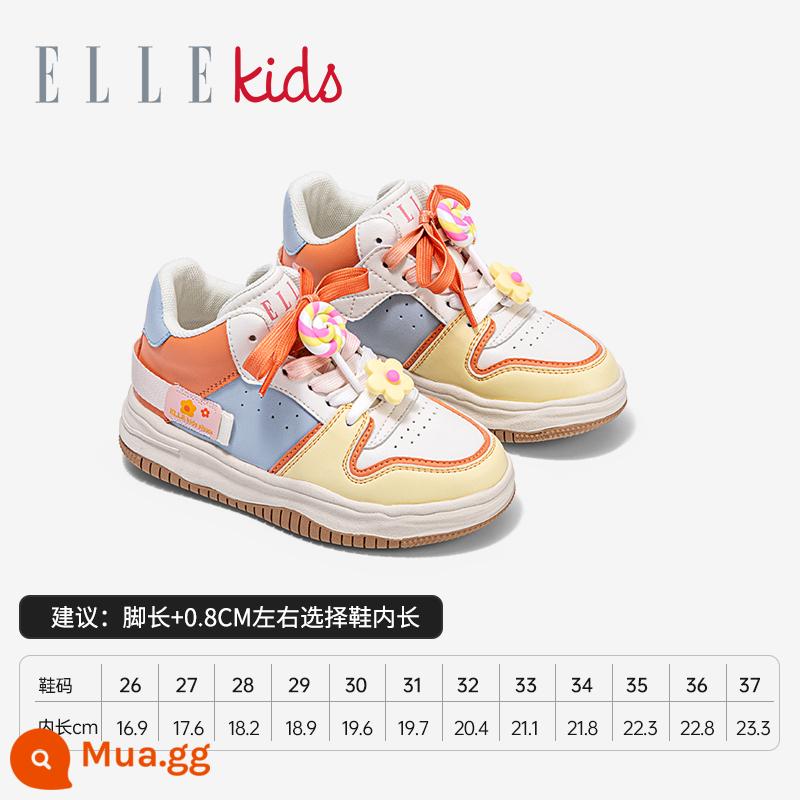 ELLEkids Giày Trẻ Em Trẻ Em Giày Cotton Mùa Đông Giày Thể Thao Bé Trai Plus Nhung Bé Gái Ấm Giày Đế Mềm giày - Cam EFE49601G