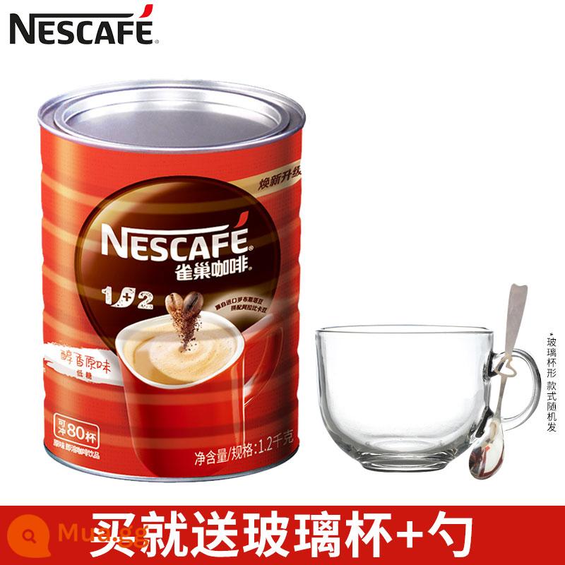 Nescafé 1+2 bột cà phê hòa tan 3 trong 1 nguyên bản lon 1200g sinh viên giải khát hàng đầu chính thức - Hương vị truyền thống 1200g/lon [tặng ly + thìa]