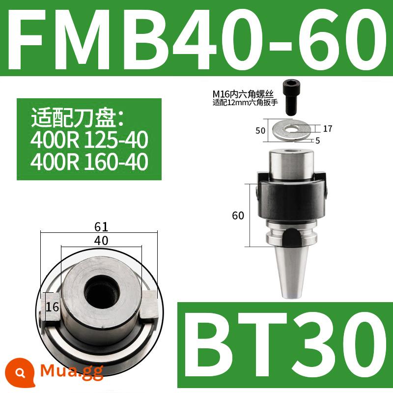 400r góc phải mặt dao phay đĩa 90 độ trung tâm gia công CNC TAP/RAP series 50 dao phay đĩa 63R0.8 - BT30-FMB40-60