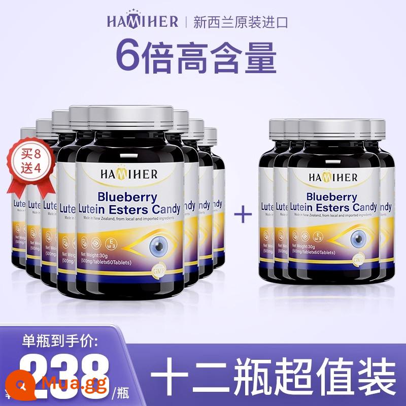 New Zealand nhập khẩu blueberry lutein trẻ em, thanh thiếu niên, học sinh, người lớn, thị lực, viên bảo vệ mắt - màu tím