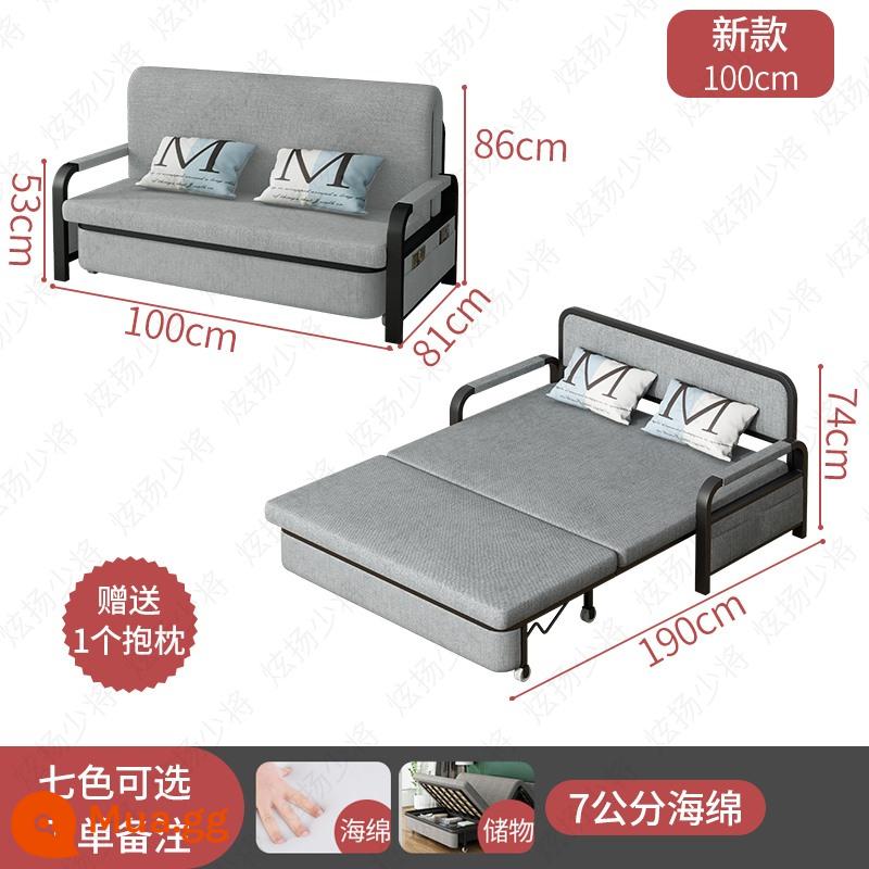 Ngồi và nằm ngủ trưa đa năng giường sofa giường gấp đa năng giường đơn đôi căn hộ nhỏ tiết kiệm vải - Tay vịn cao 100 * 188 với màu lưu trữ nhận xét Miếng bọt biển mật độ cao 5cm