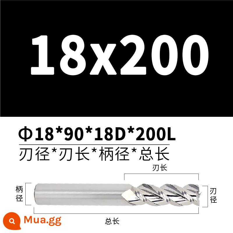 Dao phay hợp kim nhôm có độ bóng cao 60 độ Dao phay bằng nhôm 3 cạnh cứng đặc biệt CNC Công cụ CNC mở rộng bằng thép vonfram - D18*90*18D*200