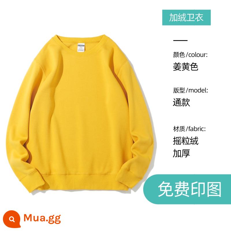 Áo len thêu logo theo yêu cầu in cotton nguyên chất cổ tròn cộng nhung dài tay quần áo bảo hộ lao động áo khoác may riêng cho hoạt động tập thể thu đông - nghệ sang trọng