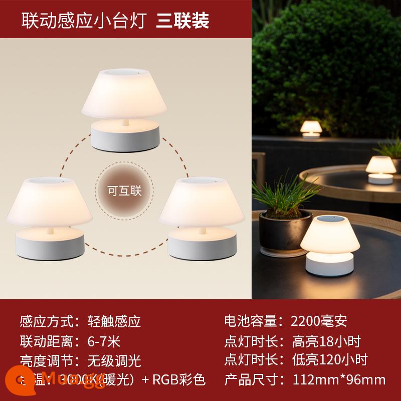 Liên Kết Cảm Ứng Đèn Bàn Đèn Ngủ Đèn Thanh Đèn Bàn Cắm Trại Đèn Bàn Sạc Pat Light Đèn Ngủ Nhỏ Màu Bầu Không Khí Ánh Sáng - Đèn bàn liên kết 2200 mAh (3 chiếc)