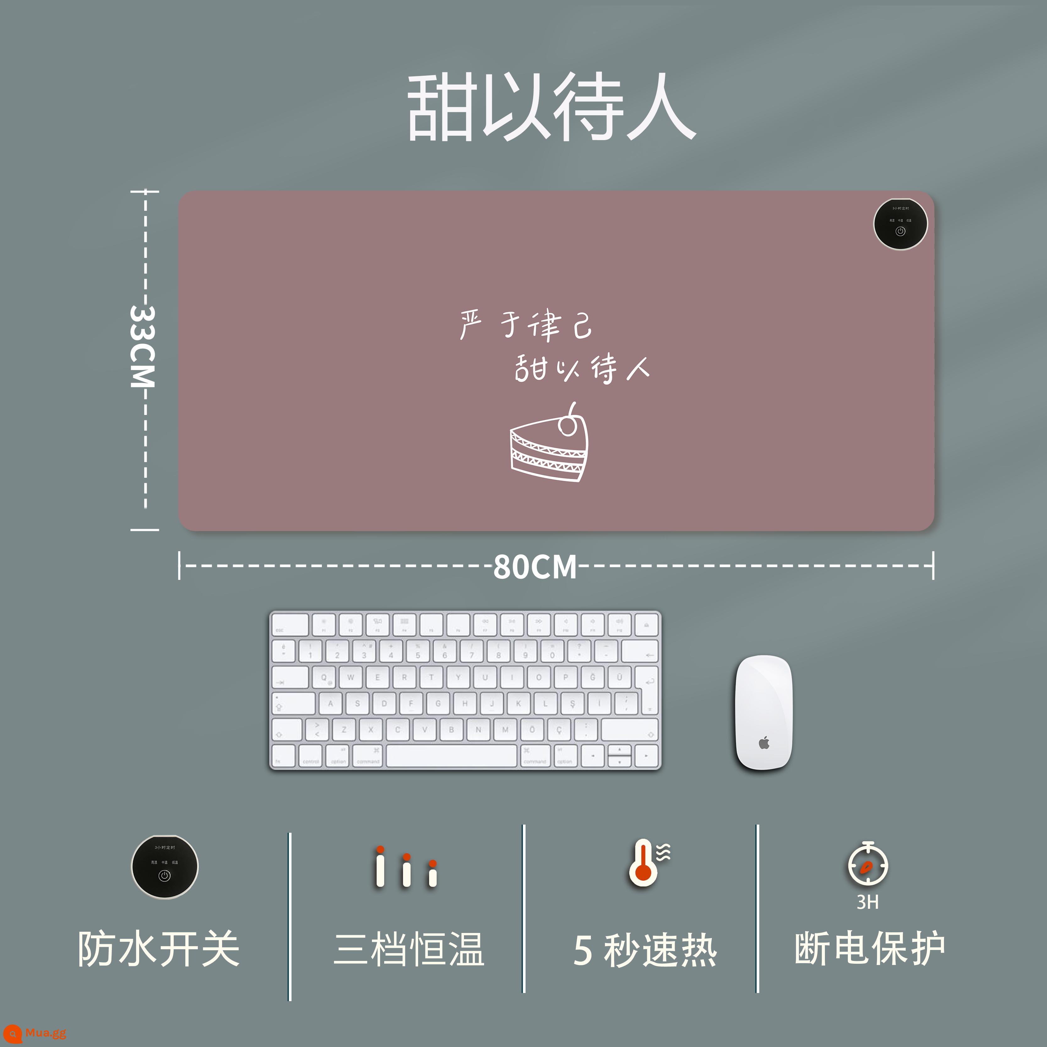 Tấm lót chuột có sưởi cực lớn, tấm sưởi ấm bàn, tấm sưởi ấm để bàn, tấm viết cho học sinh, tấm sưởi ấm bằng điện, tấm sưởi tay mùa đông - Loại nút cực lớn [80x33cm] ngọt ngào để chiêu đãi người khác