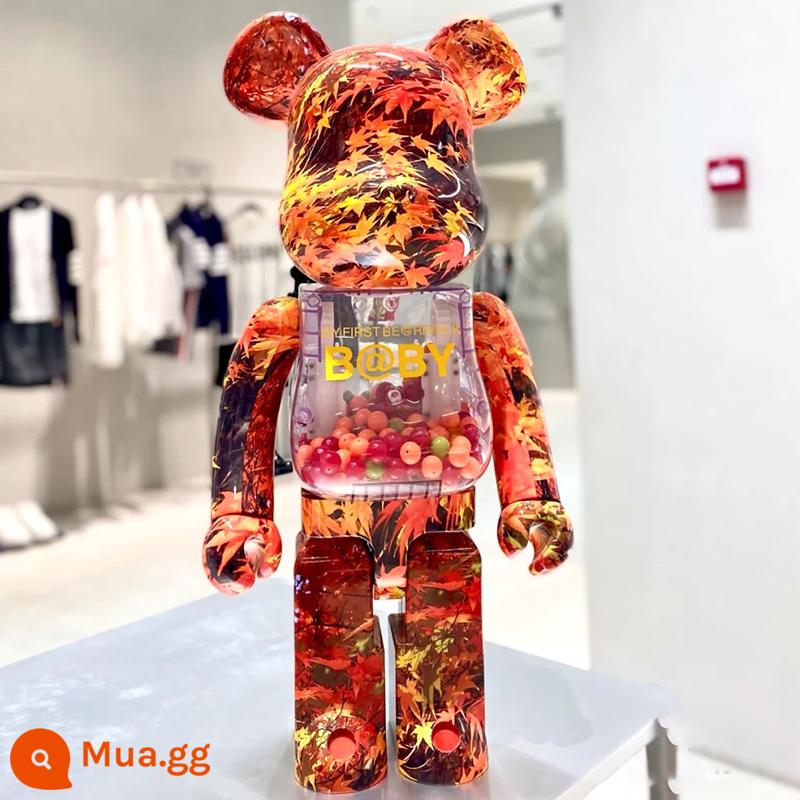 bearbrick1000% bạo lực gấu mạ điện trong suốt hạ cánh quá khổ trang trí phòng khách xây dựng gấu thủy triều chơi búp bê - Màu xám đen