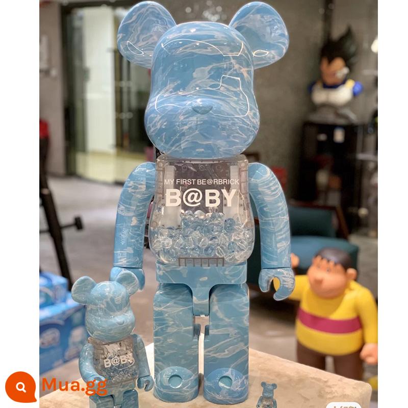 bearbrick1000% bạo lực gấu mạ điện trong suốt hạ cánh quá khổ trang trí phòng khách xây dựng gấu thủy triều chơi búp bê - Sóng nước mạ điện (cao 70CM)